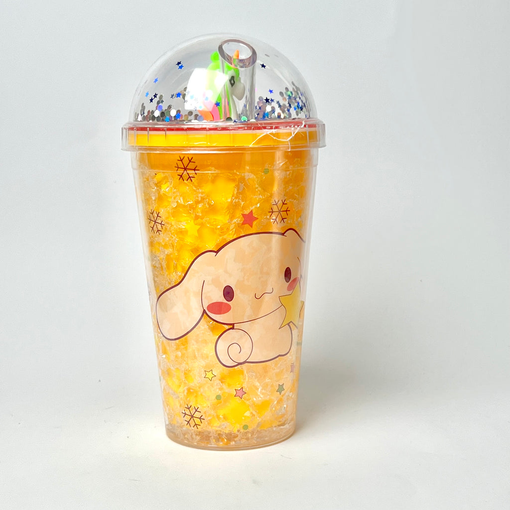 Kawaii Double-Wall Freezing Gel Tumbler with 3D Dome Lid & Straw