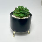 Artificial Succulent Plant in Decorative Metal-Leg Planter