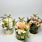Elegant Gold Bird Cage Flower Pot