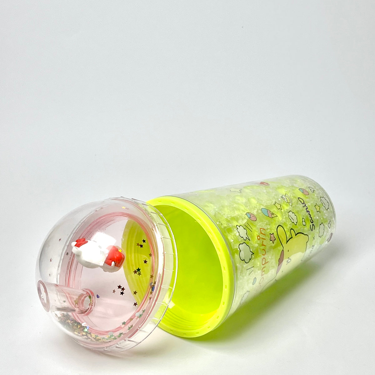 Kawaii Double-Wall Freezing Gel Tumbler with 3D Dome Lid & Straw