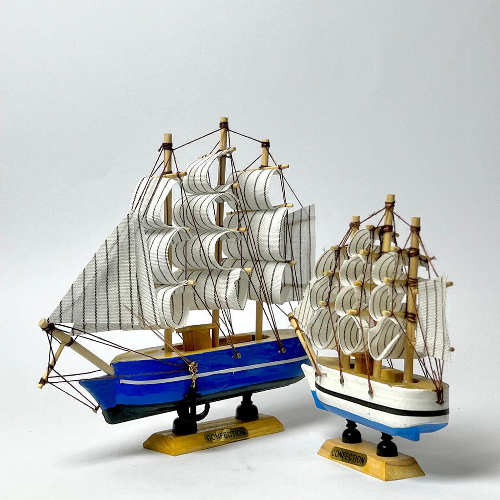 Vintage Sailing Ship Model – Nautical Decorative Boat
