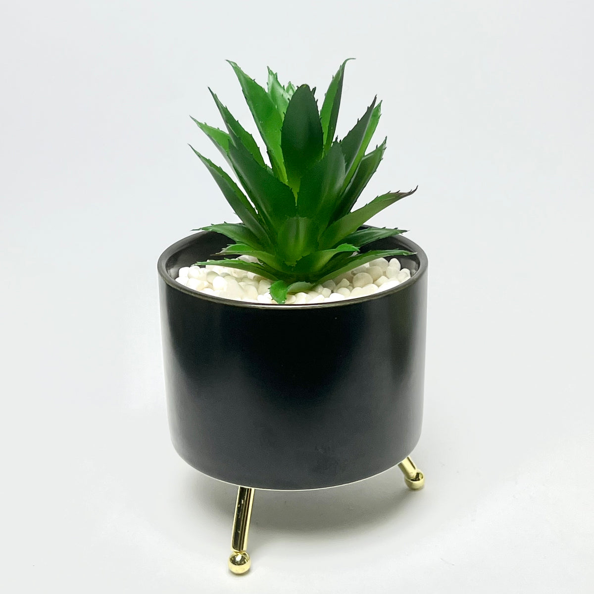 Artificial Succulent Plant in Decorative Metal-Leg Planter