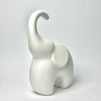 Minimalist Matte White Ceramic Elephant