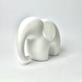 Minimalist Matte White Ceramic Elephant