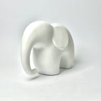 Minimalist Matte White Ceramic Elephant