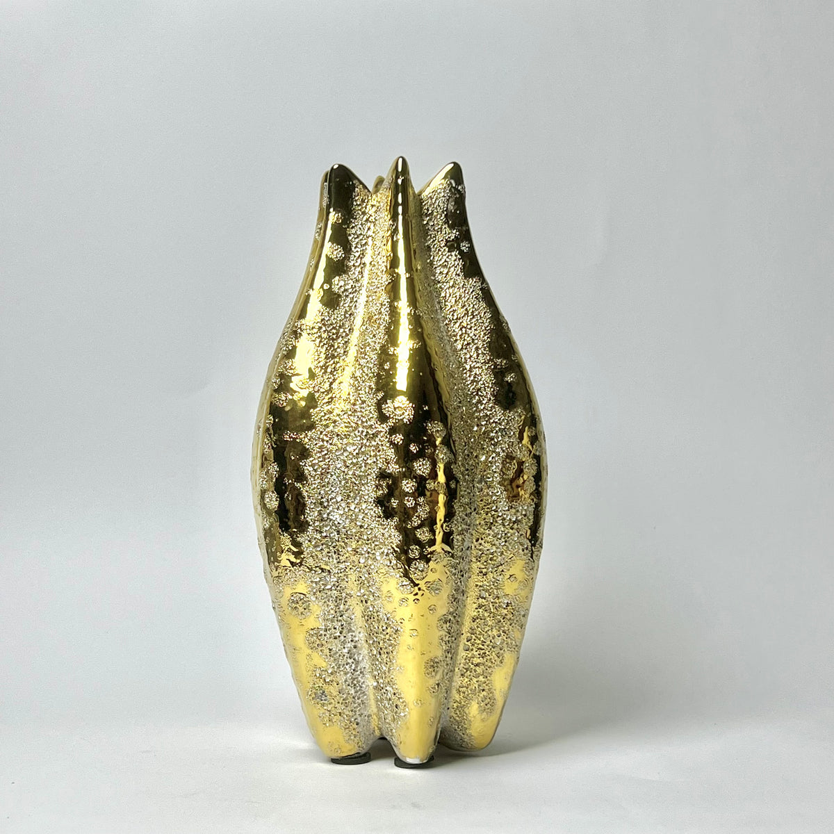 Luxe Textured Gold Decorative Vase