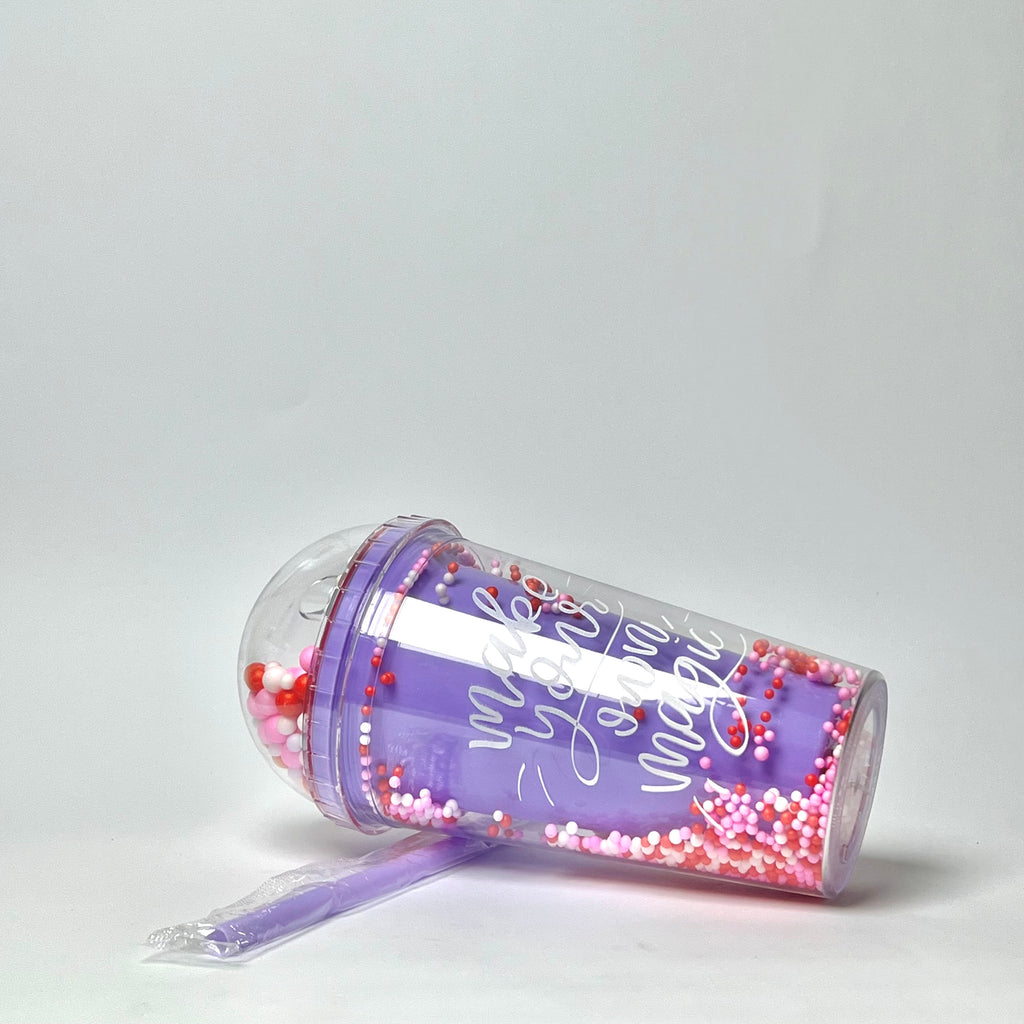 Double-Wall Acrylic Tumbler with Reusable Straw