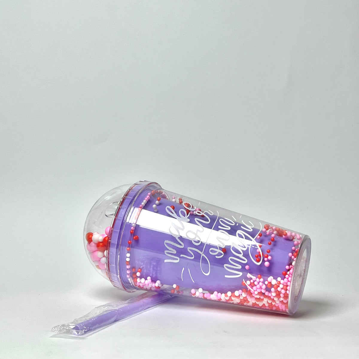 Double-Wall Acrylic Tumbler with Reusable Straw