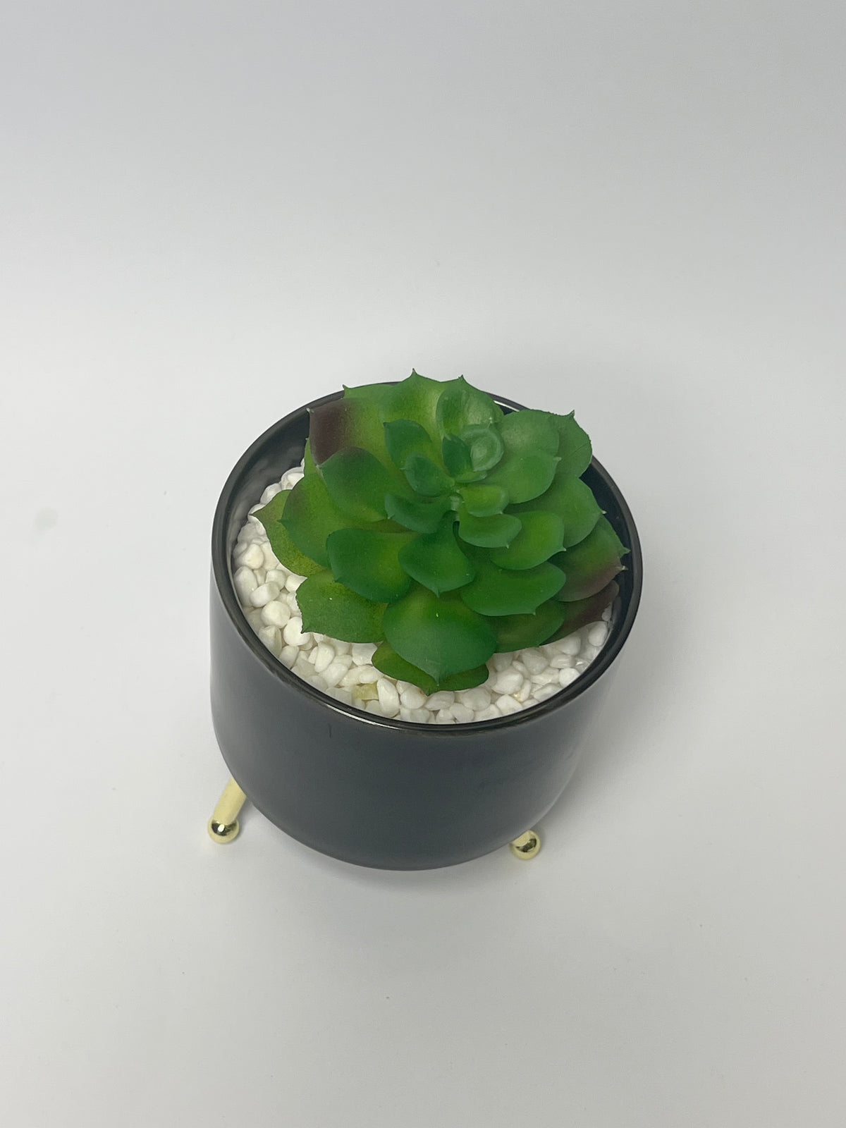 Artificial Succulent Plant in Decorative Metal-Leg Planter