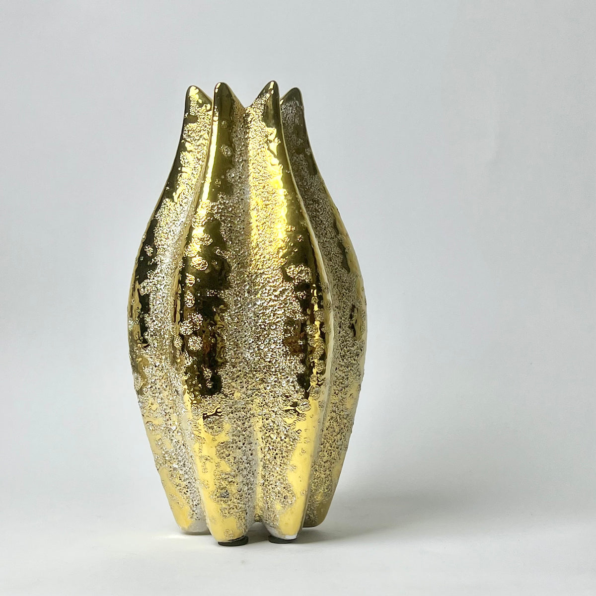 Luxe Textured Gold Decorative Vase