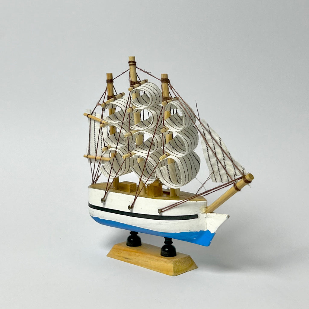 Vintage Sailing Ship Model – Nautical Decorative Boat