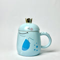 Cute Ceramic Dinosaur Mug with Golden Spoon
