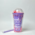 Double-Wall Acrylic Tumbler with Reusable Straw