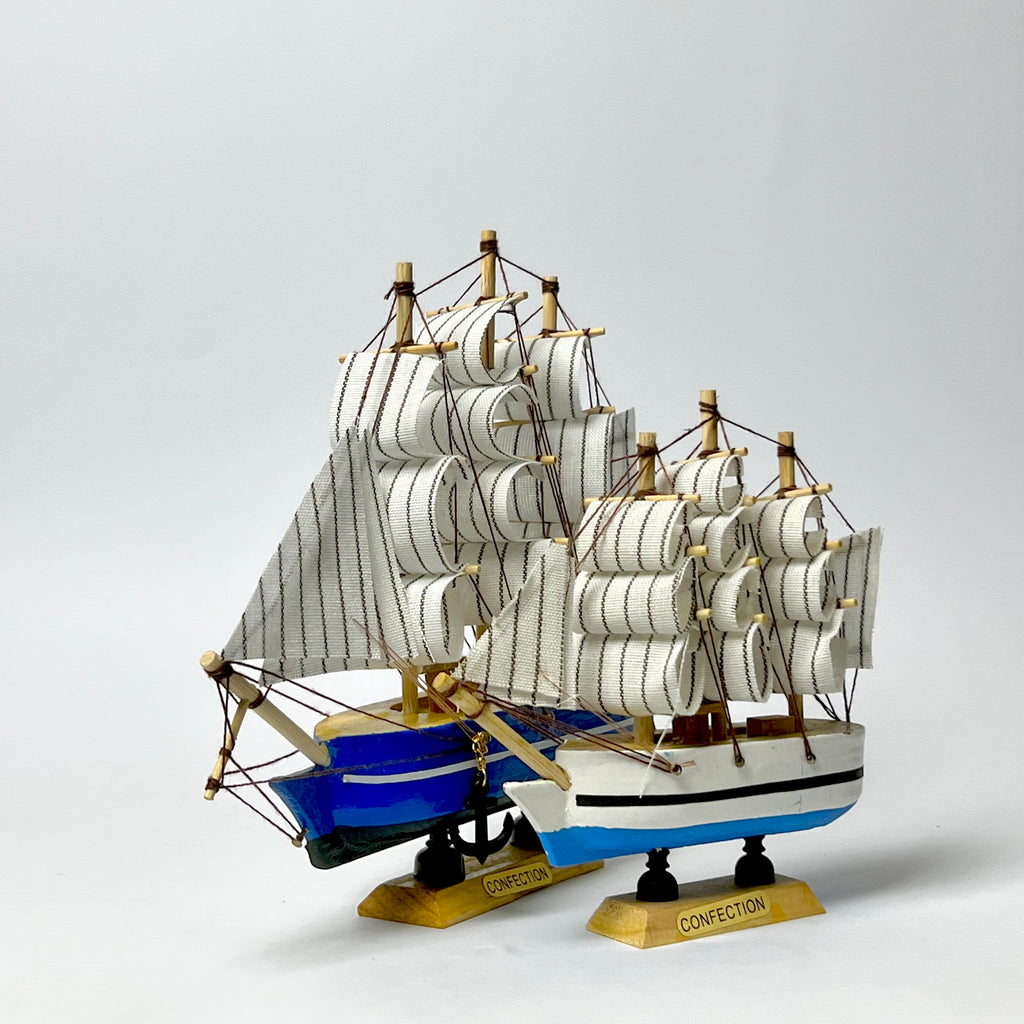 Vintage Sailing Ship Model – Nautical Decorative Boat