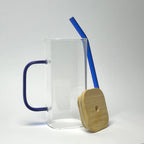 Glass Coffee Mug with Sealed  Lid & Glass Straw
