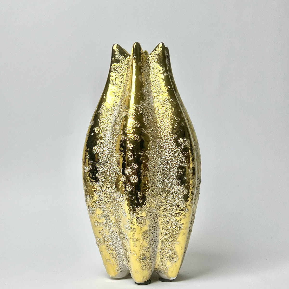 Luxe Textured Gold Decorative Vase