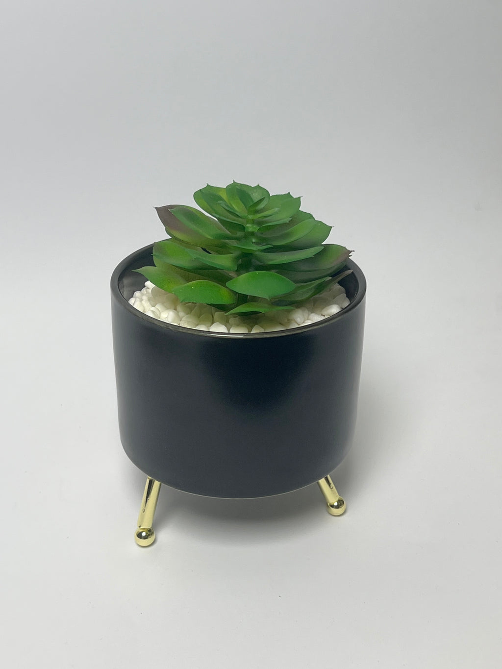 Artificial Succulent Plant in Decorative Metal-Leg Planter