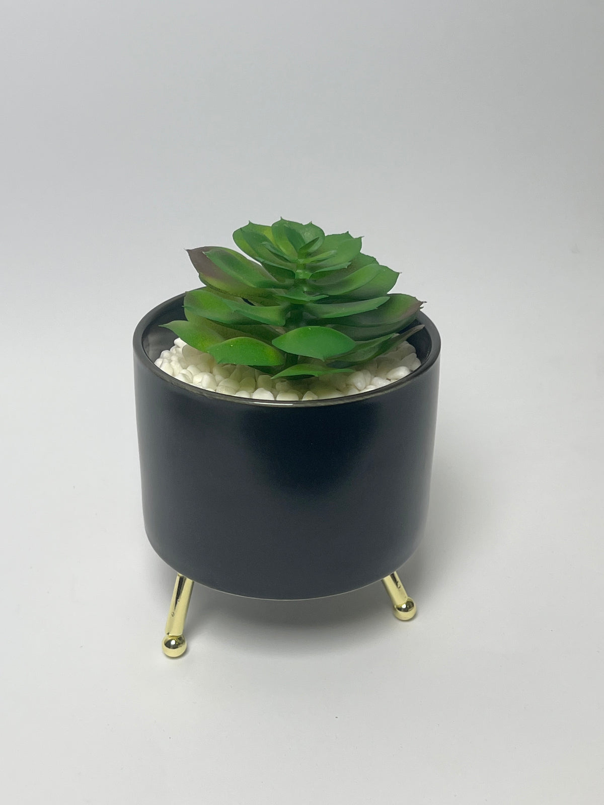 Artificial Succulent Plant in Decorative Metal-Leg Planter