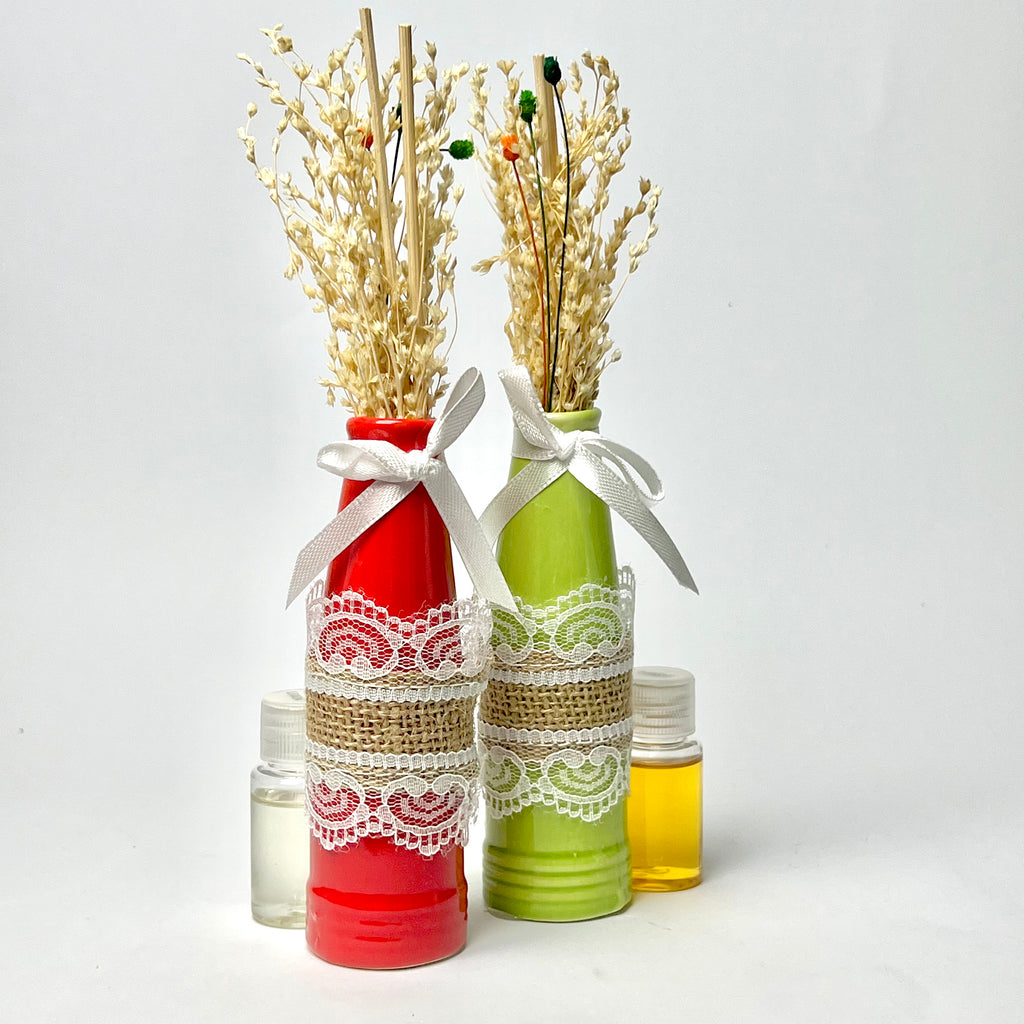 Ceramic Reed Diffuser with Dried Flowers & Essential Oil