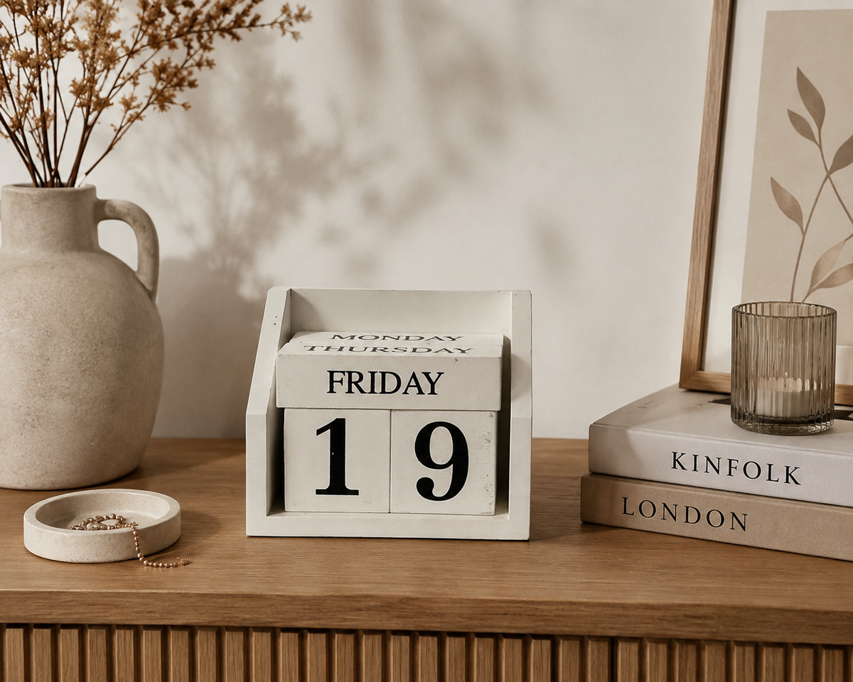 Vintage Perpetual Wooden Calendar